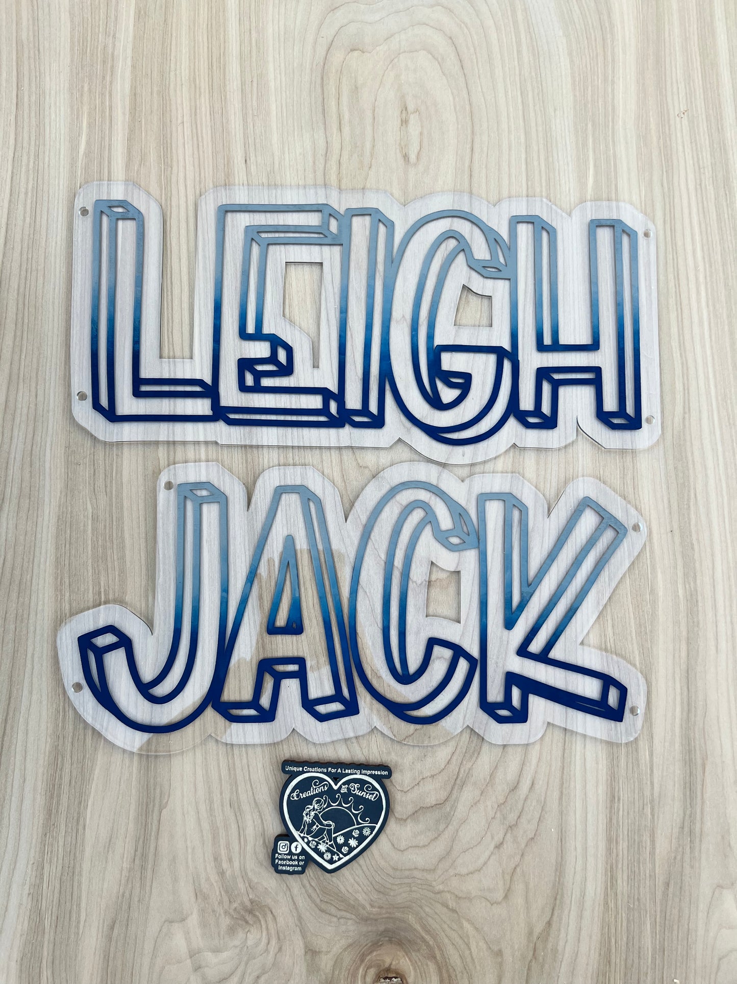 Custom Laser-Cut Acrylic Name Sign